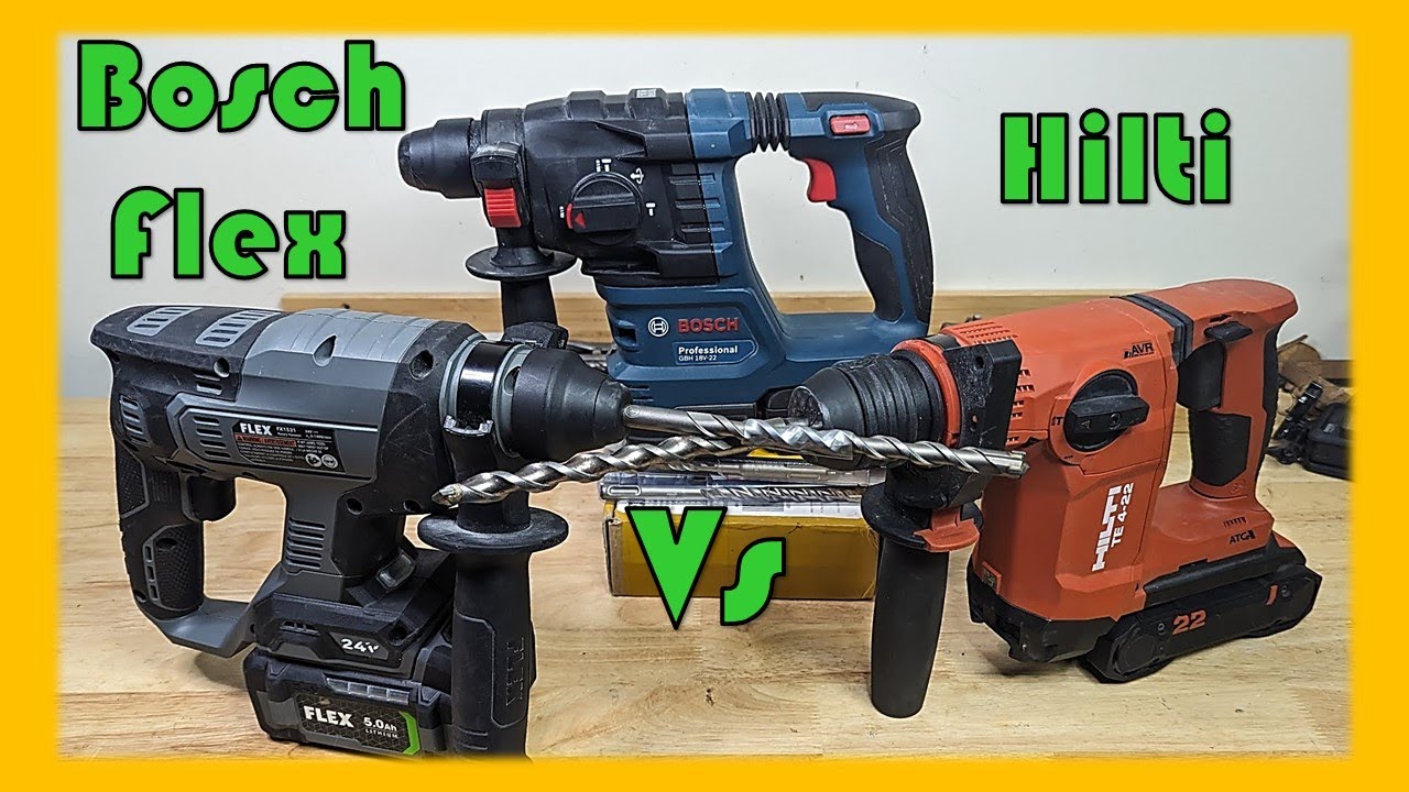 Bosch GBH 18V-22, Hilti, Flex против гранита