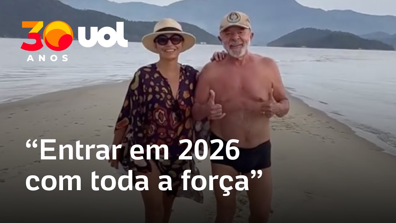 Janja divulga v&iacute;deo de Lula na praia e fala em 'entrar em 2026 com toda for&ccedil;a'