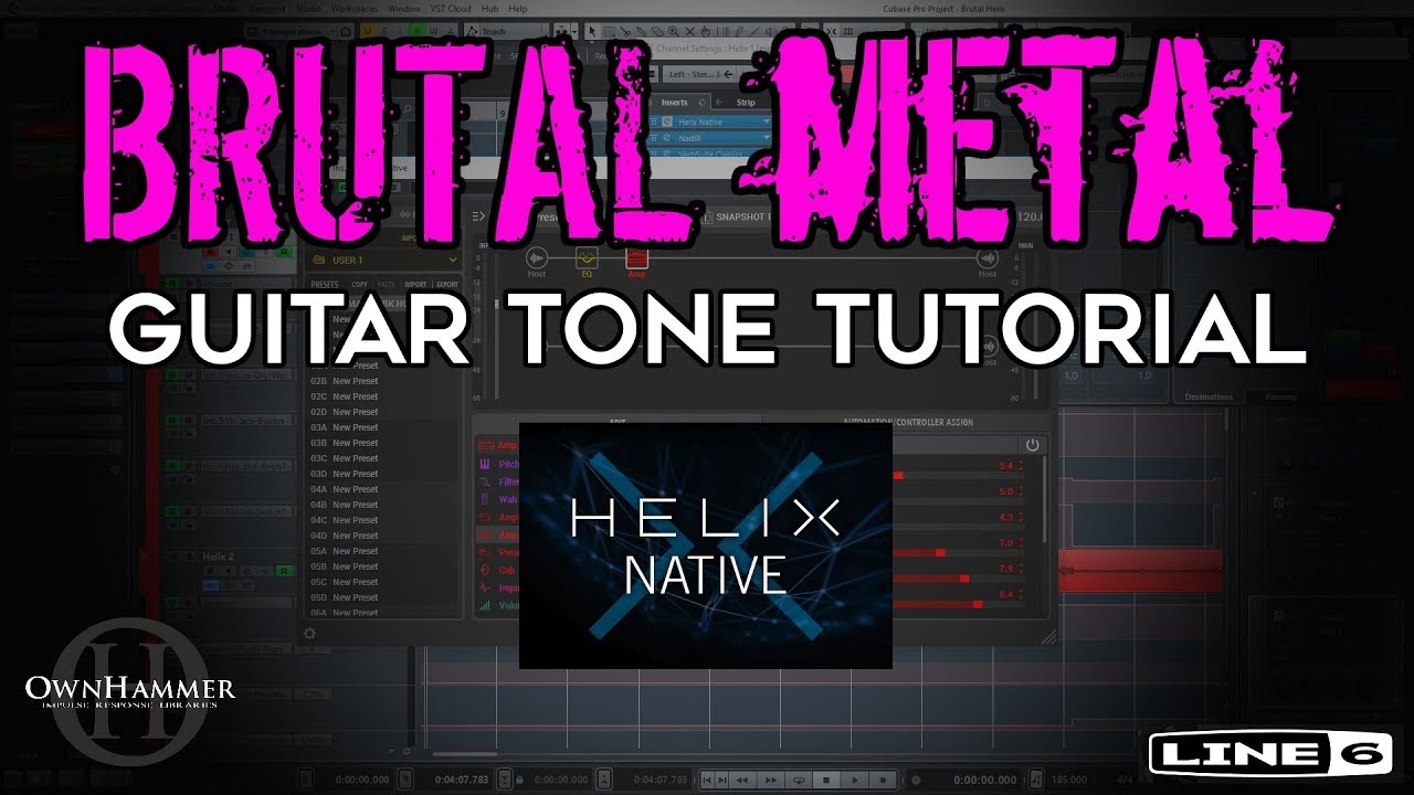 Brutal metal guitar tone tutorial! (Line 6 Helix Native & OwnHammer)
