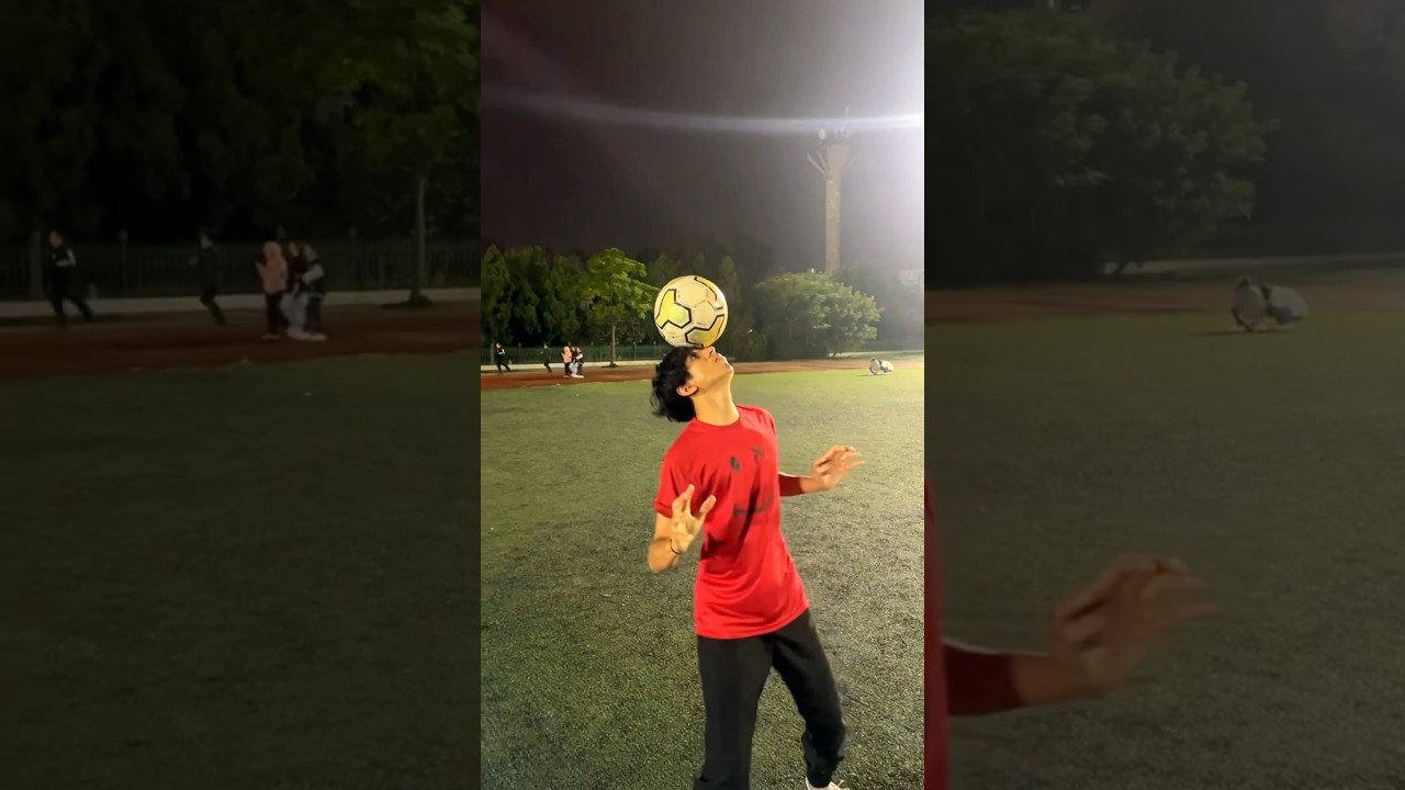 Football skills ⚽️How to hold football on head 😍 #viralshort #short# #football