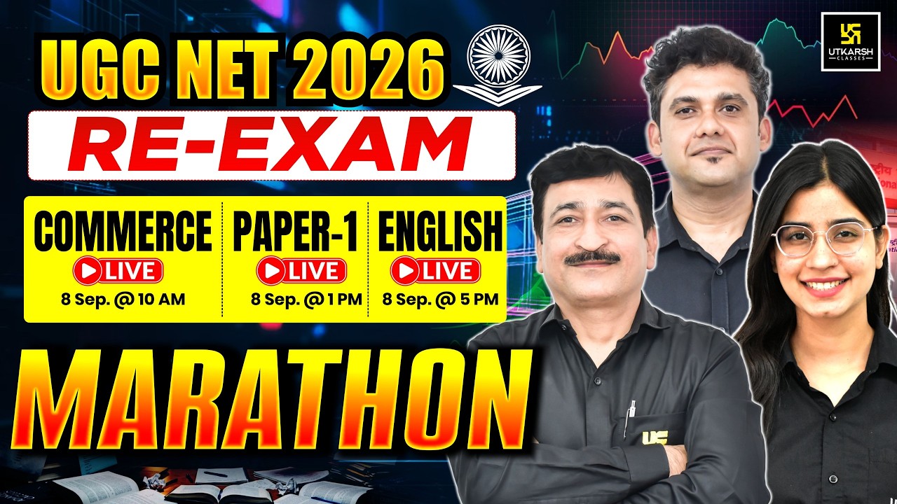 UGC NET 2026 Re-Exam | Commerce, Paper-1 & English Literature | 12 Hour Non - Stop Marathon