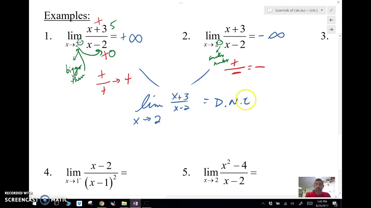 AB Calc 2-2A: Infinite Limits using 