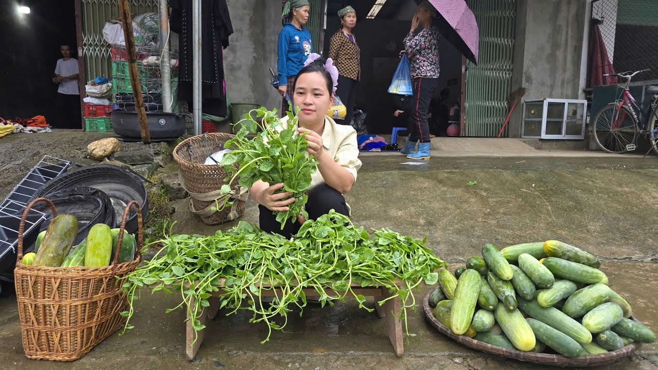 Fresh Yardlong Beans and Greens - for the Lively Market Day | L&yacute; Thị Ca