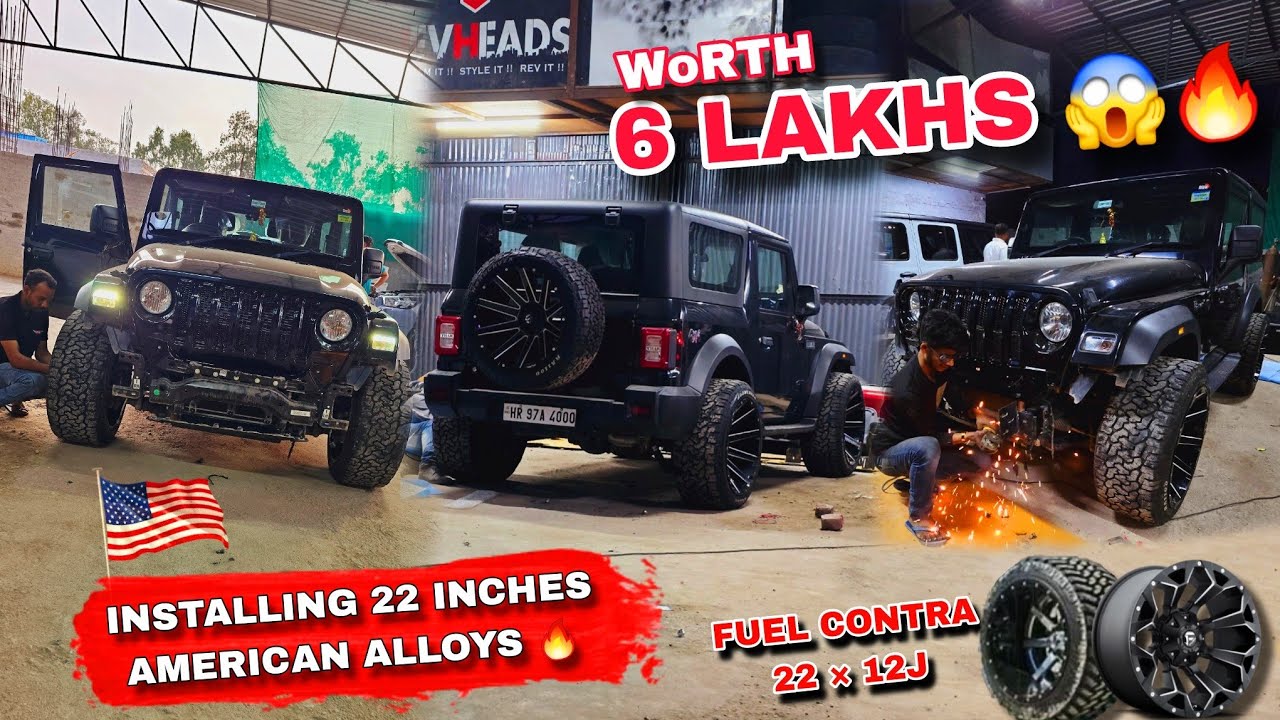 Finally Installing 22 inch FUEL CONTRA ALLOY WHEELS in My Thar | Thar Modification *WORTH 6 LAKHS*