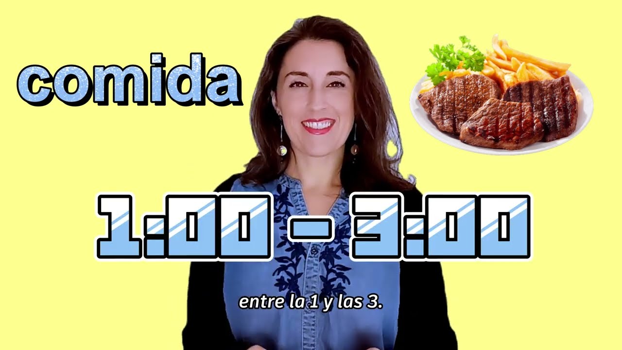 COMIDA. Desayuno, almuerzo, merienda, cena. Horas de las comidas en España | Vocabulario ESPAÑOL