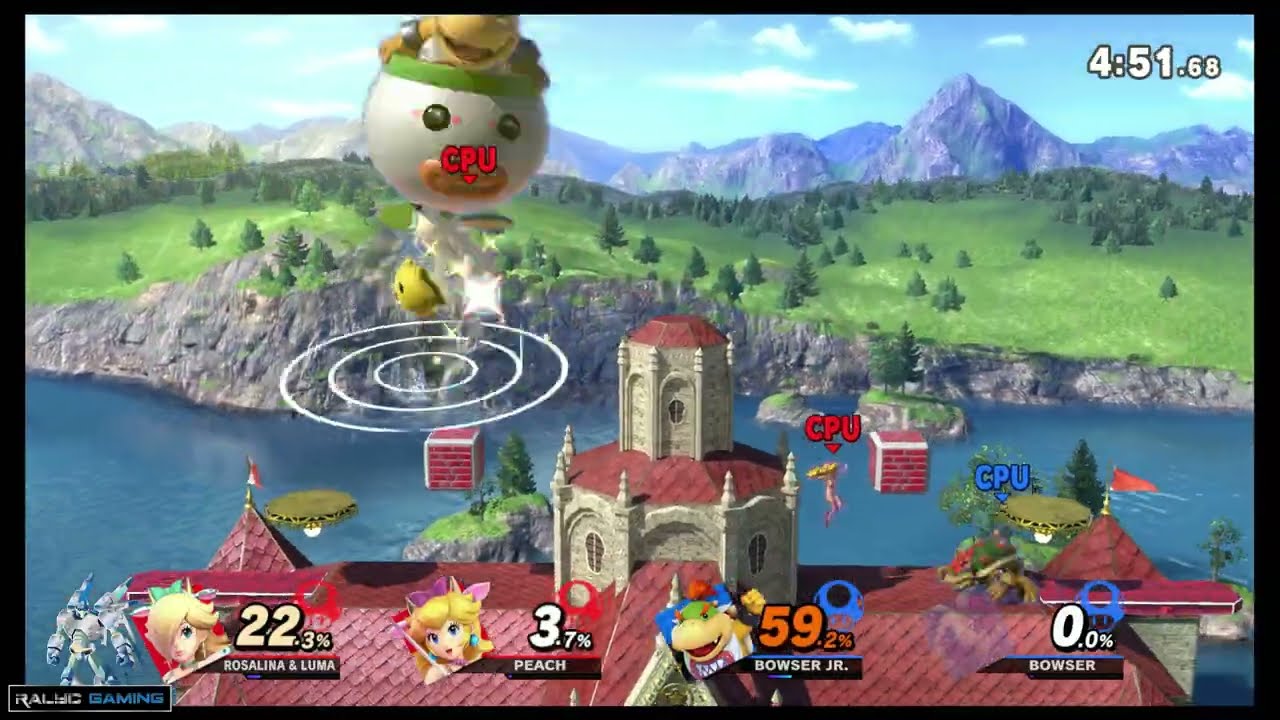 Mega Battle: Rosalina & Peach vs Bowser Jr. & Bowser