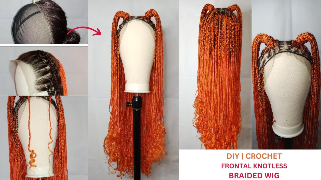 DIY | HOW TO | CROCHET KNOTLESS FRONTAL BRAIDED WIG | USING LUSH ATTACHMENT(EXTENSION) #howto #diy