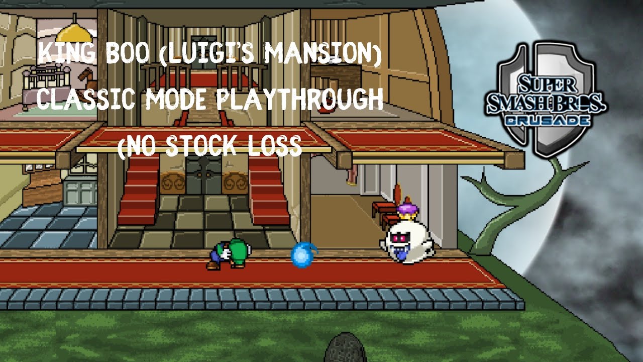 Smash Bros. Crusade 9.5 Demo - King Boo (Luigi's Mansion) Classic Mode Playthrough (No Stock Loss)