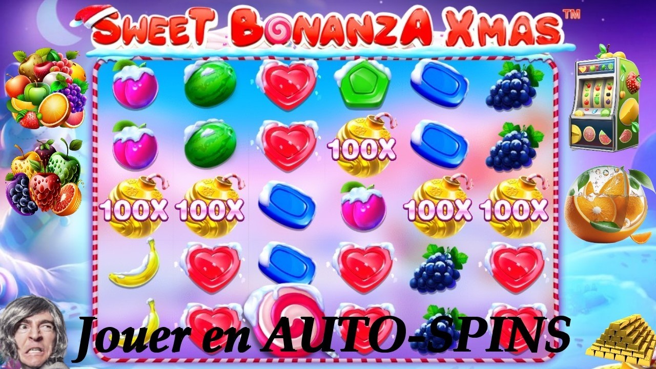 SWEET BONANZA XMAS : Jouer en mode AUTO-SPINS pour tenter de d&eacute;crocher le BONUS FREE SPINS