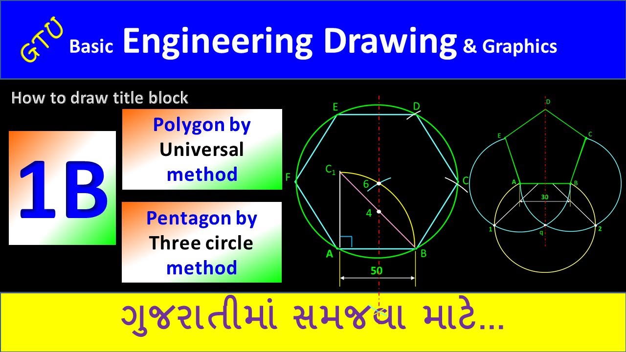 How to draw Polygon by Universal Method | Pentagon by Three Circle