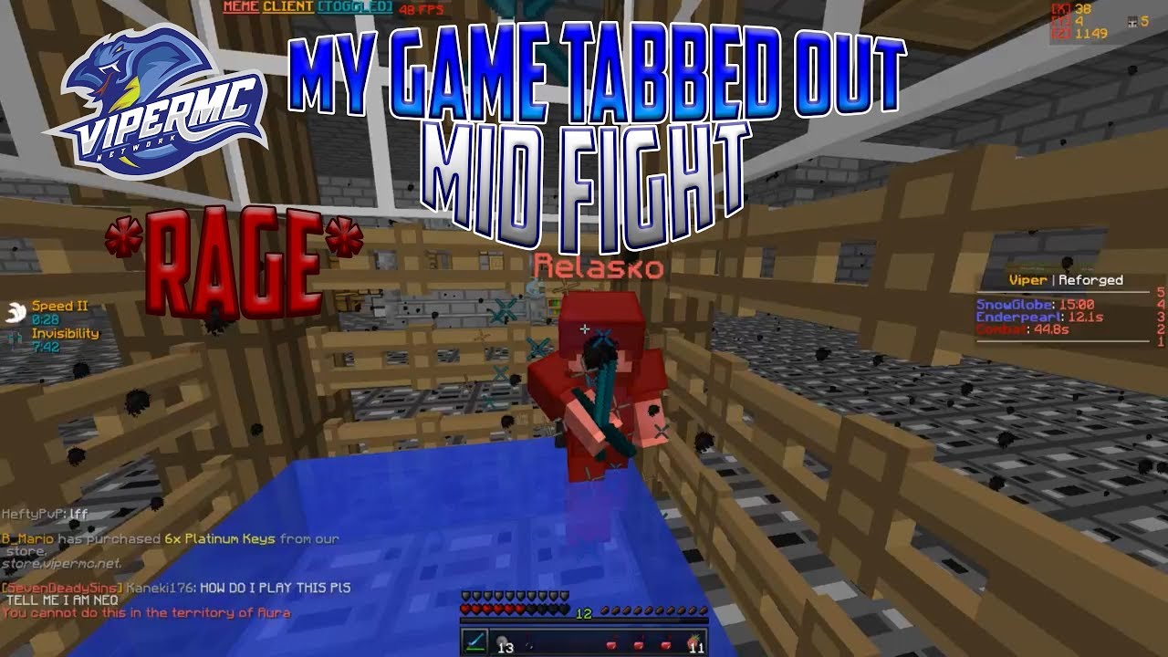 MY GAME TABBED OUT MID FIGHT! *RAGE* - ViperMC [2]