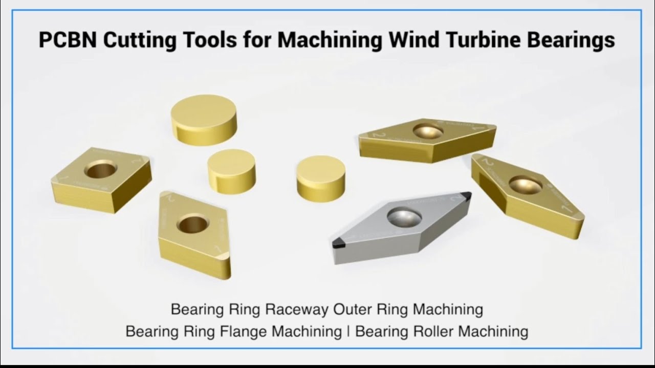 Worldia PCBN inserts for processing wind turbine bearings.