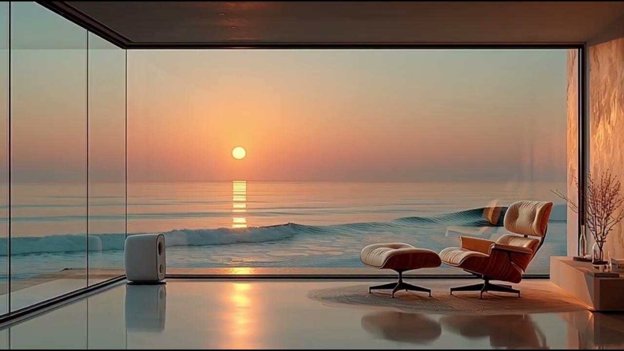 Premium Smooth Jazz Lounge | Sunset Ocean View Relaxation Music