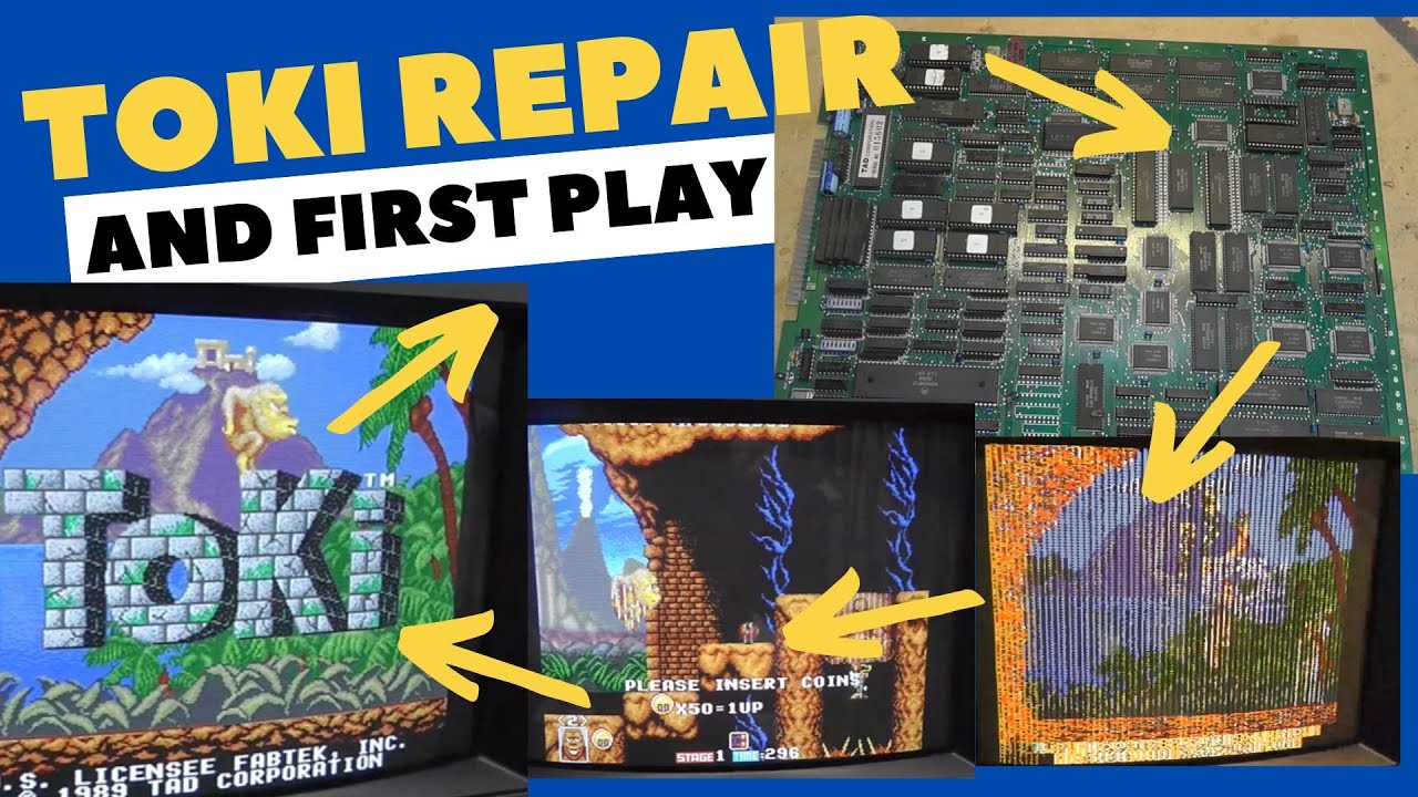 Toki Arcade PCB Repair and First Play