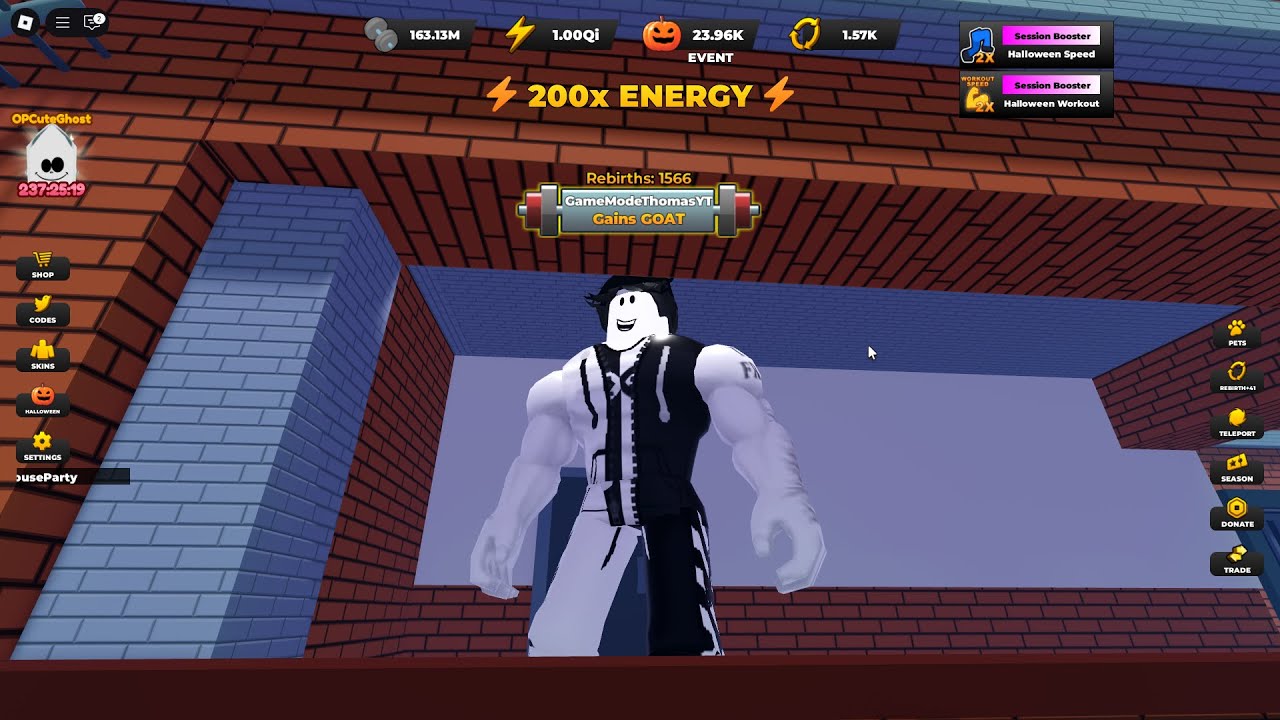 Getting 1 QI ENERGY on Strongman Simulator Roblox!