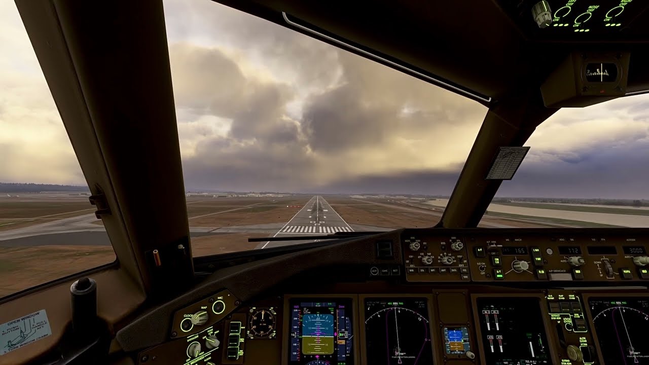 Qatar Boeing 777-300er F1 livery landing in Vancouver runway 08R 