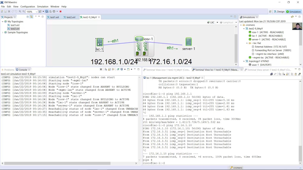 VIRL PE 1.5 - Default Gateway, IPv4 and IPv6 Addresses on Lxc and Server