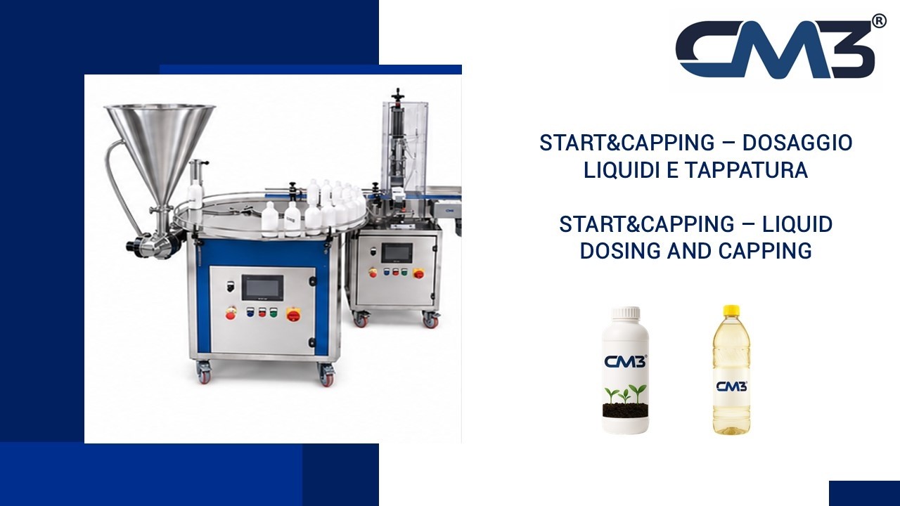 Start&Capping - dosatura con tavolo rotante e tappatura con nastro