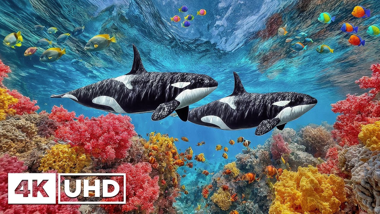 Красочные подводные обитатели в формате 4K ULTRA HD – морские животные и морская жизнь для музыки пе