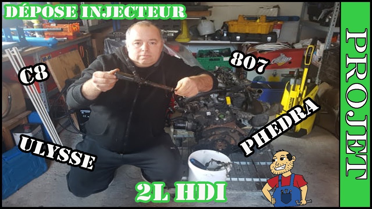 Dépose injecteur 2L hdi  DW10 psa C8,807,Ulysse,Phedra