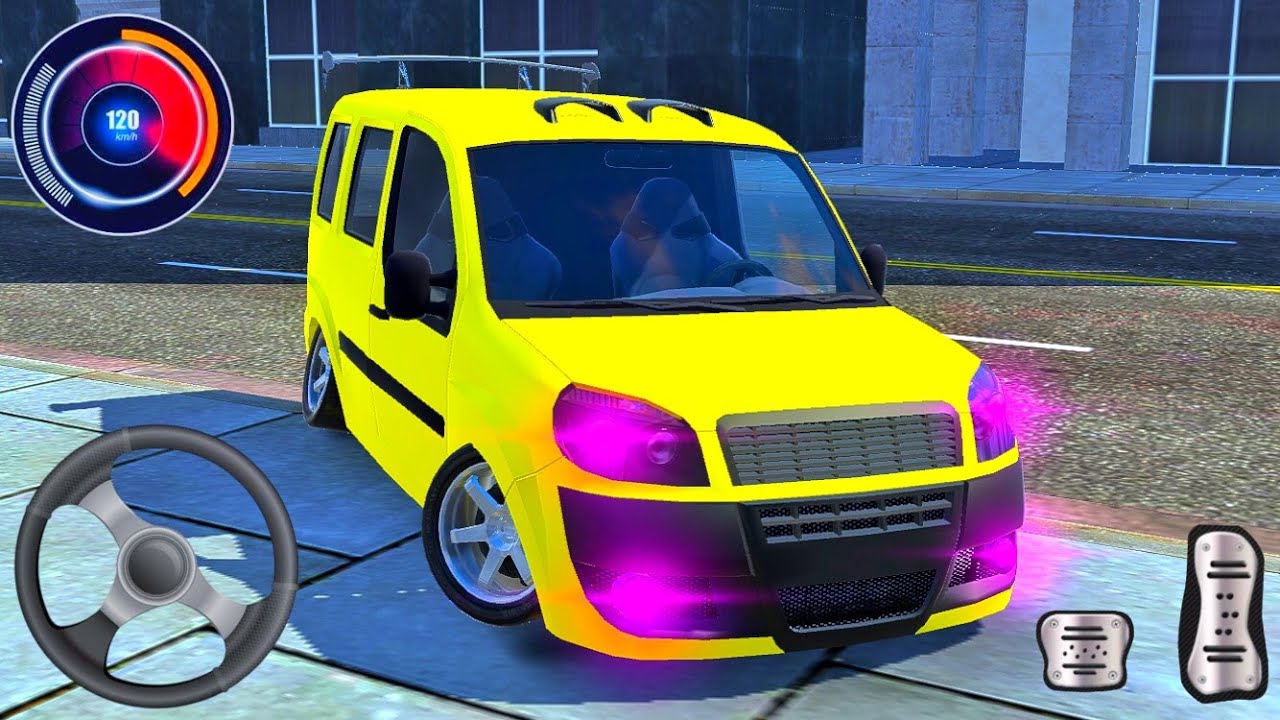 Playing Best Crazy Car Driving Games 2026 - Driving Old Classic Car Fiat Doblo Van: Android Gameplay