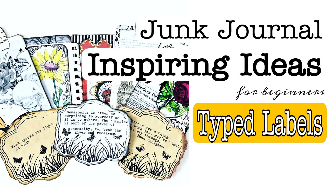 Vintage Typed Labels. Ideas for Junk Journals. Ep. 1