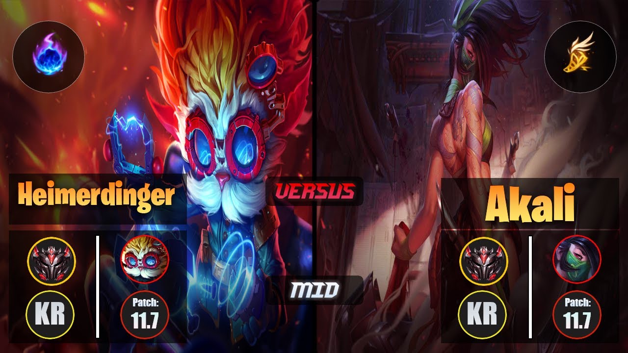 GrandMaster HEIMERDINGER [Arcane Comet] (Mid) VS  AKALI - Grandmaster KR Patch 11.7