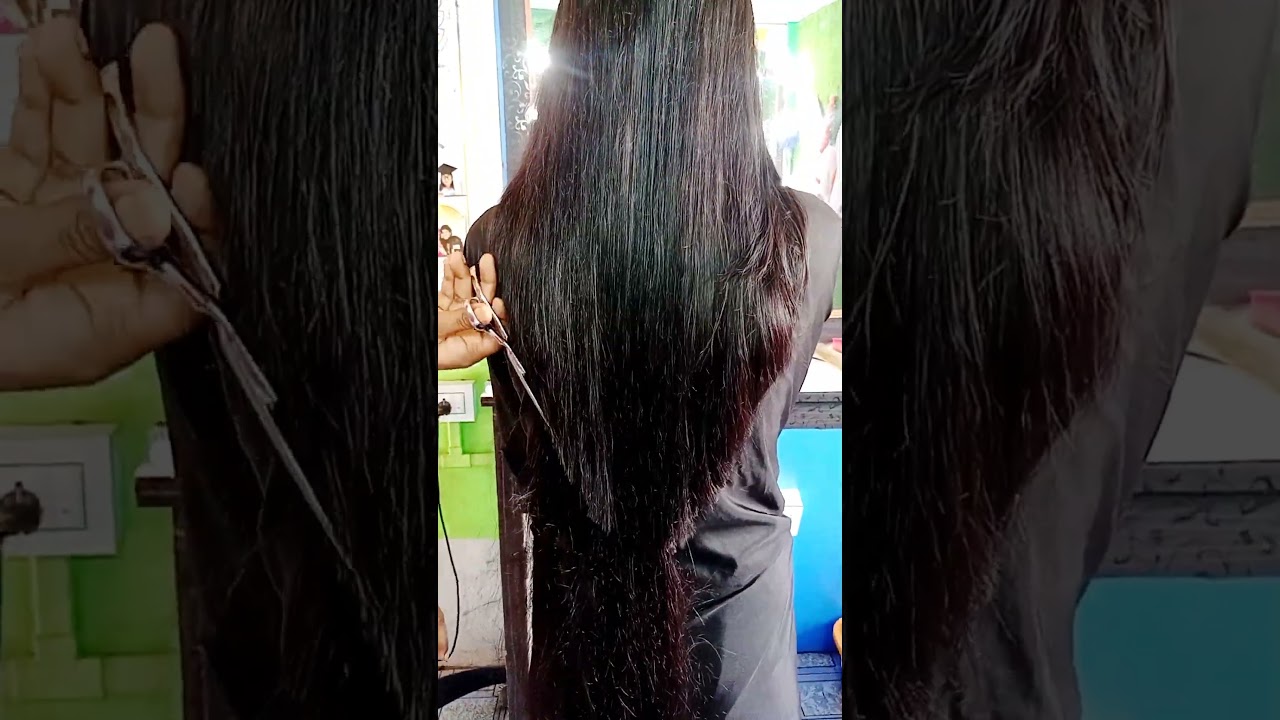 V cuts hair for long hair 🤗#shorts#you tube shorts