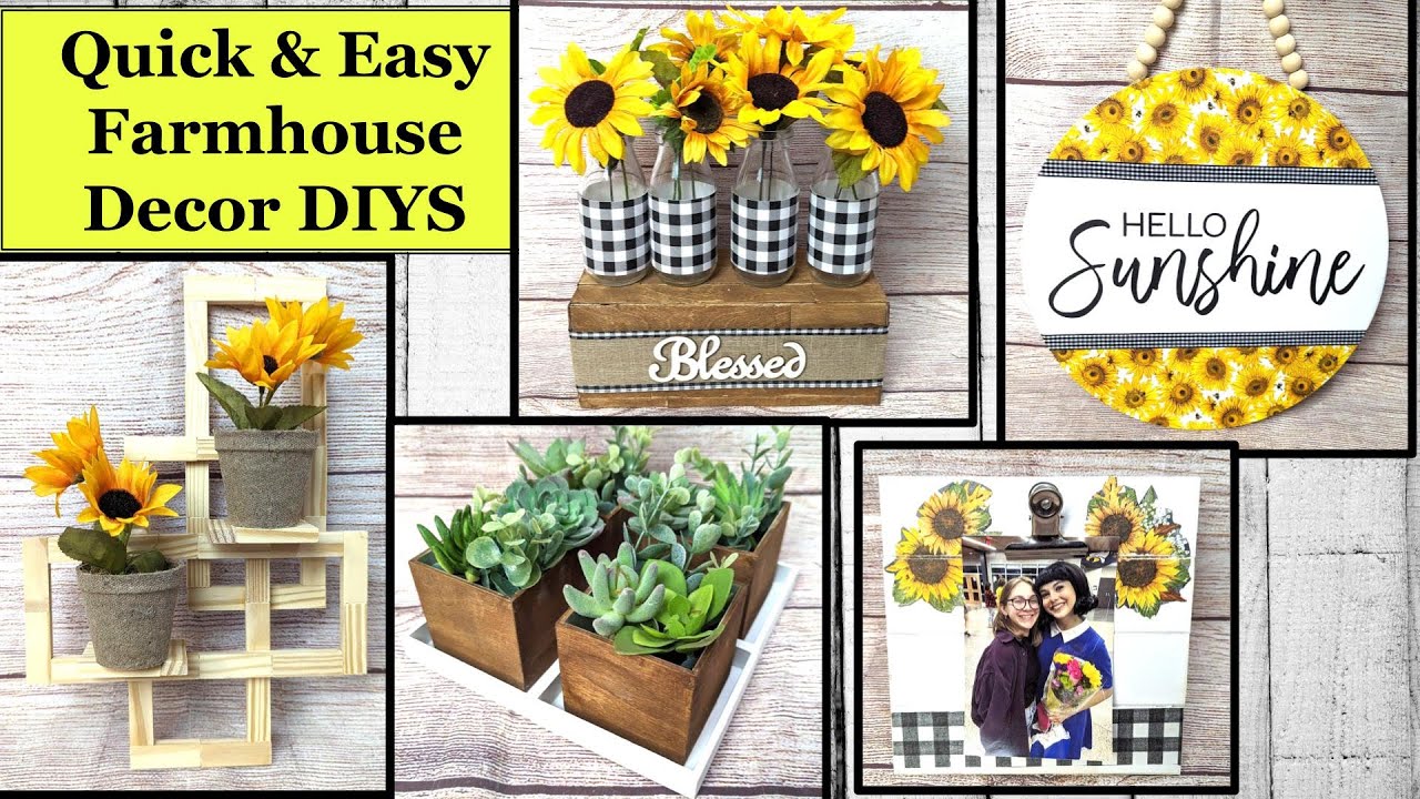 🌻🌻QUICK & EASY FARMHOUSE BUDGET DECOR DIYS | DOLLAR TREE DIY | WOOD CRAFTS| FUNCTIONAL FARMHOUSE🌻🌻