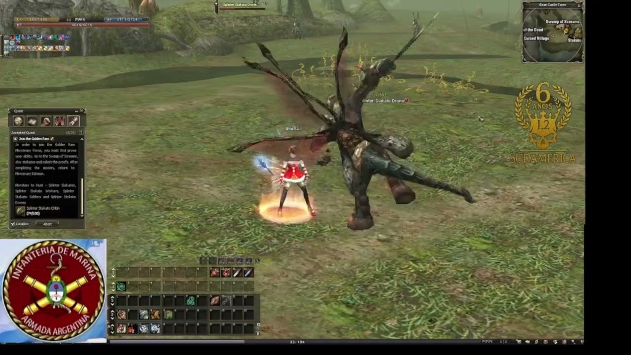 L2 Sudamerica - quest para farmear stakato fangs - Clan RB - Imara