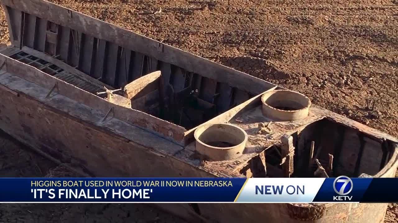 World War II Higgins boat found in California lake arrives in Nebraska