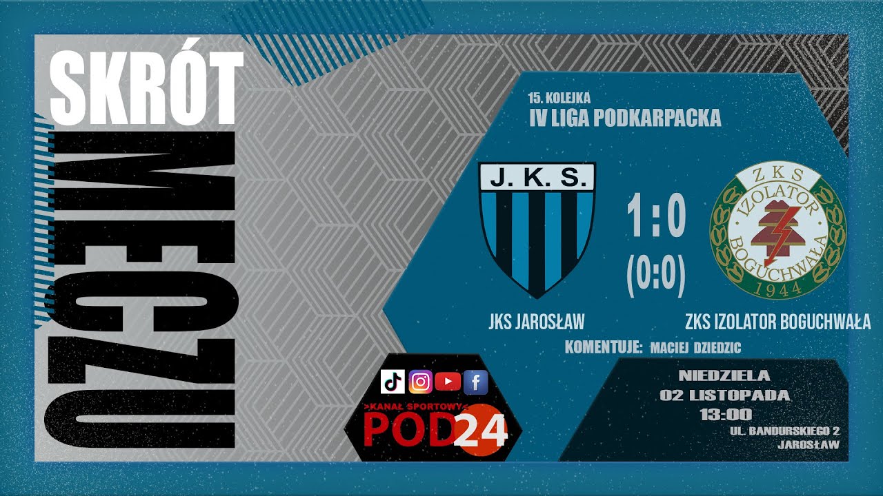 [2025-11-02]🔶📺SKRÓT MECZU  ⚽ JKS Jarosław 🆚 ZKS Izolator Boguchwała