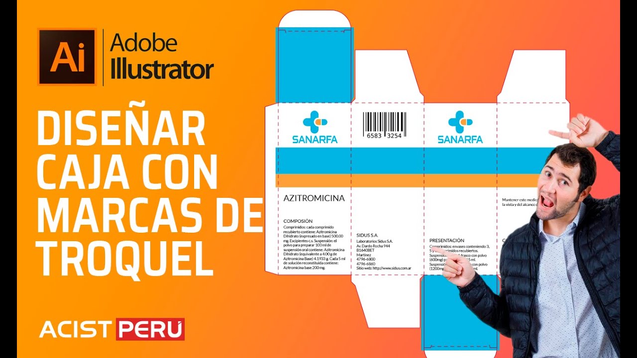 Cómo diseñar una caja o packaging con troquel de medicamento en Adobe Ilsutartor 2024