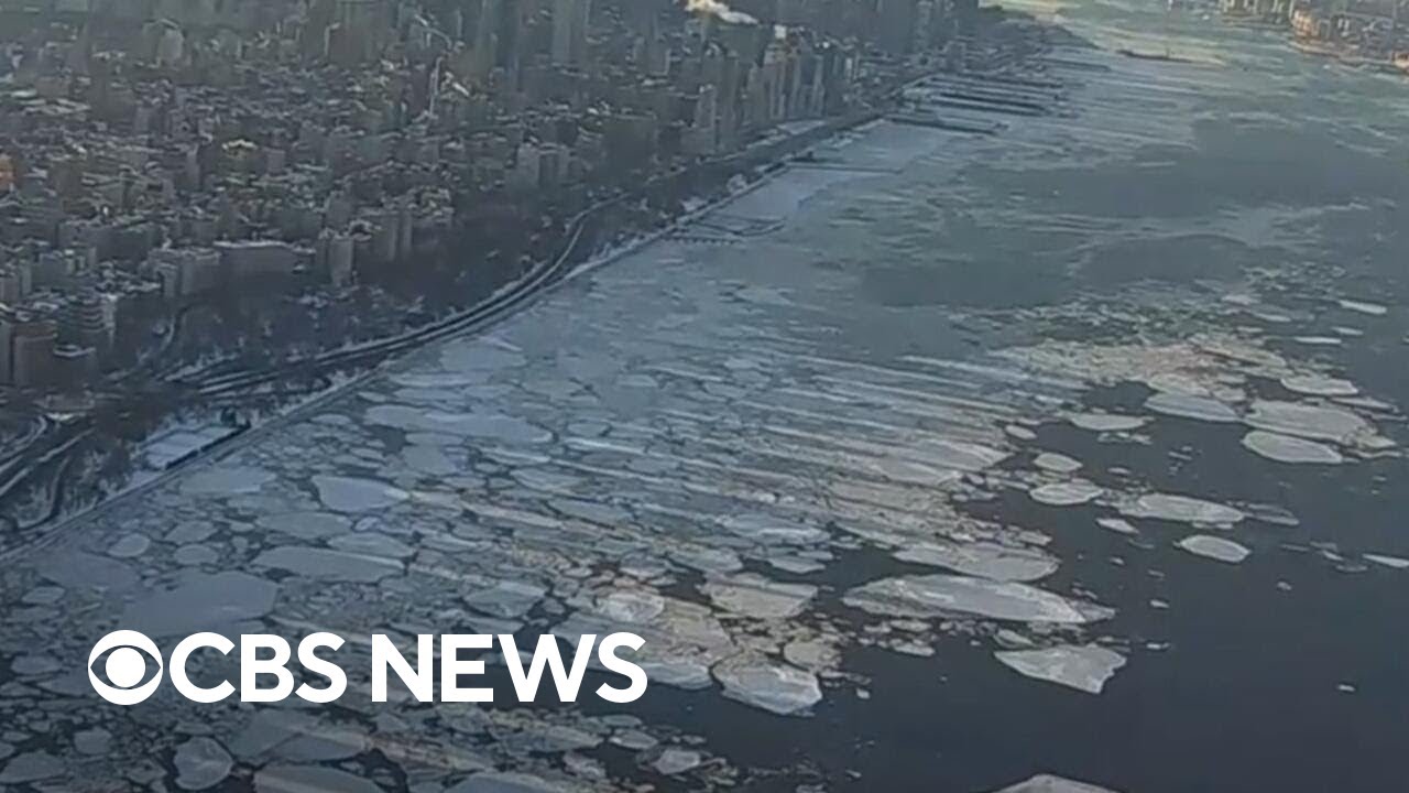 U.S. Coast Guard rescuing ships stuck in frozen New York waterways after winter storm