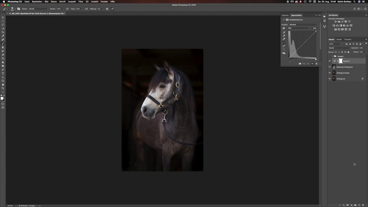 Hintergrund nachträglich schwärzen - Photoshop