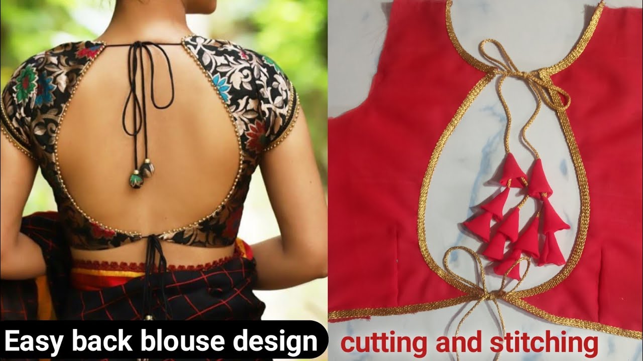 Deep and broad back neck blouse design / beautiful back neck design/ blouse design cutting