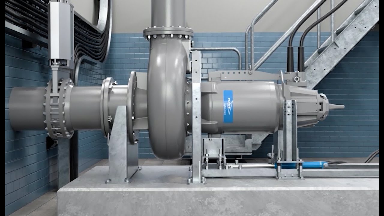Flygt Dry Horizontal Installations for Large Capacity Wastewater Pumps