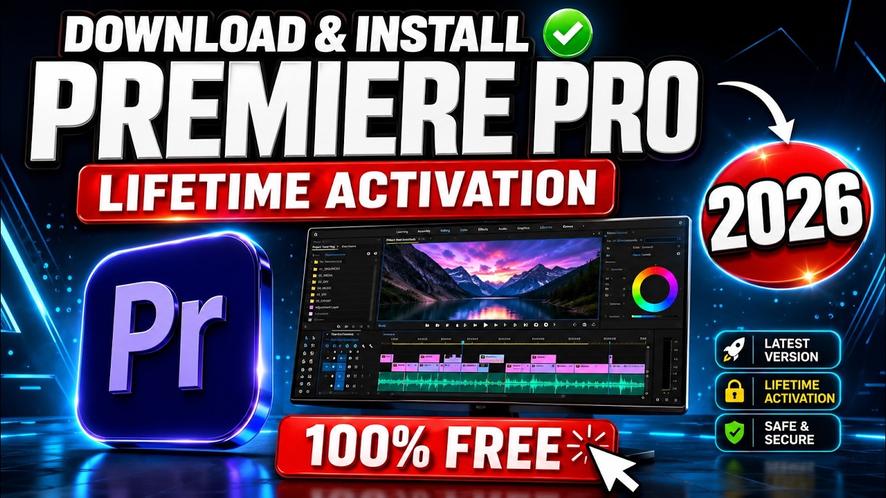 How to Download & Install Adobe Premiere Pro for FREE on PC & LAPTOP (2026)