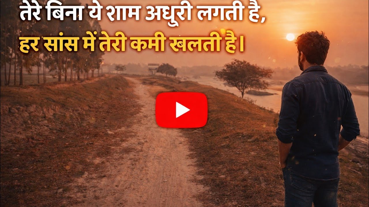 तेरे बिना ये शाम अधूरी लगती है,हर सांस में तेरी कमी खलती है❤️ #song 