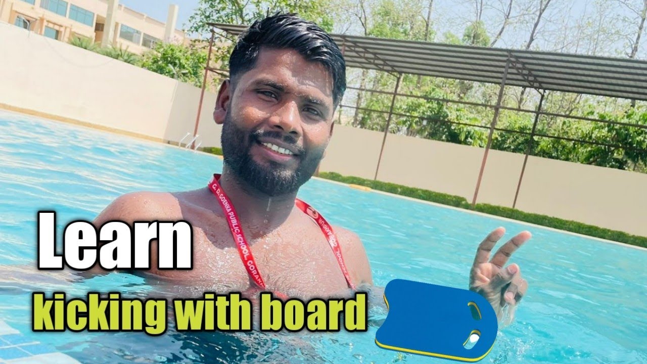 Beginner swimming kicking with board ( Hindi) Easy tips and tricks