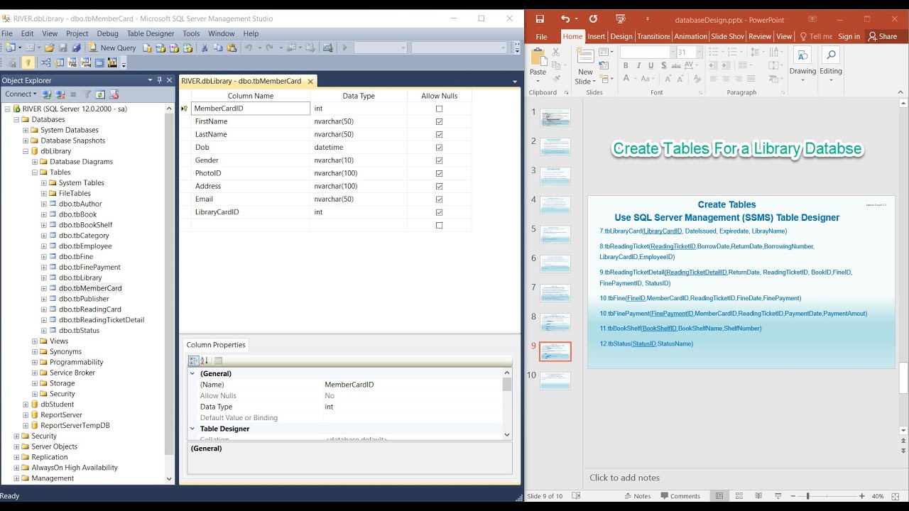 Create Tables Using SQL Server Management (SSMS) Table Designer