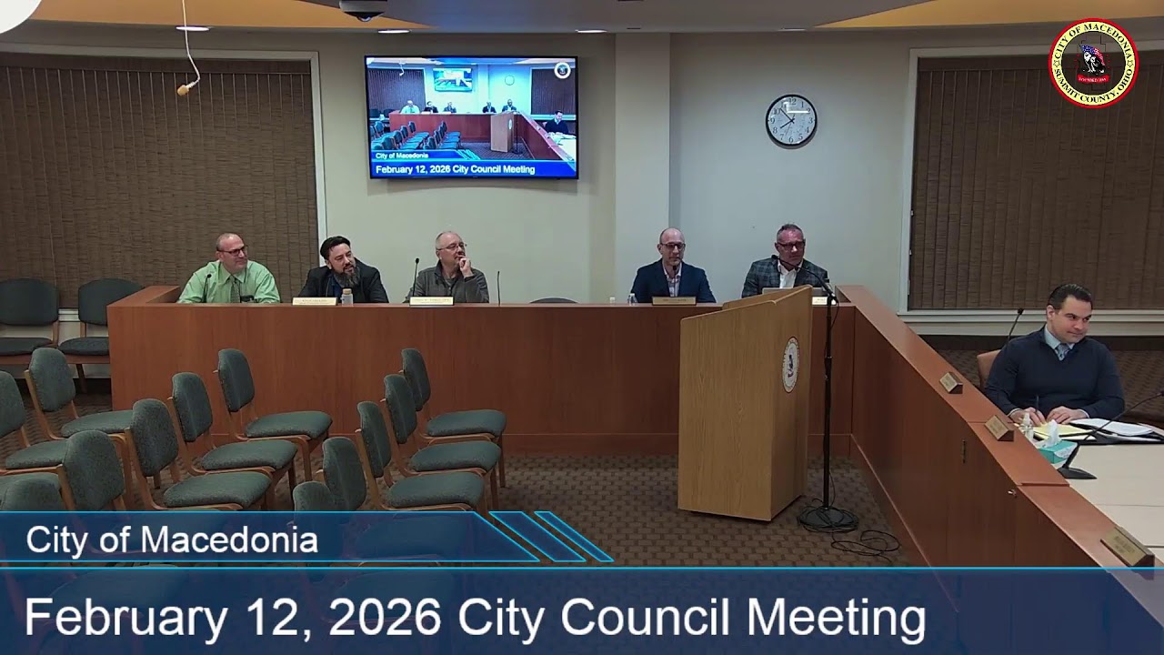 City of Macedonia February 12th, 2026 Council Work Session + Meeting
