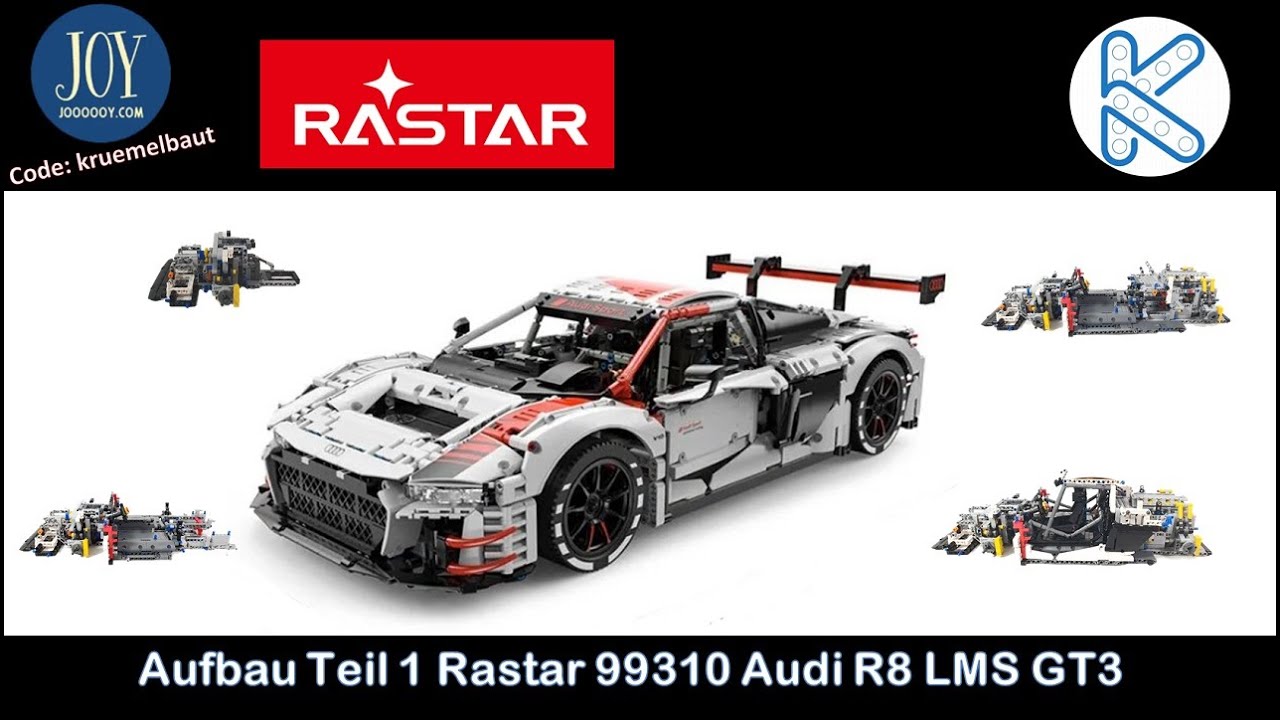 Lizensiert von  Audi!! Aufbau Teil 1 Rastar 99310 Audi R8 LMS GT3 (1:8)