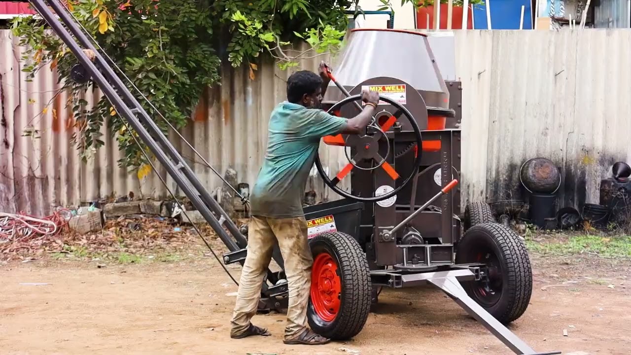 Ladder Lift Attached 7/5 (3/4) Bag MIXWELL Concrete Mixer Machine