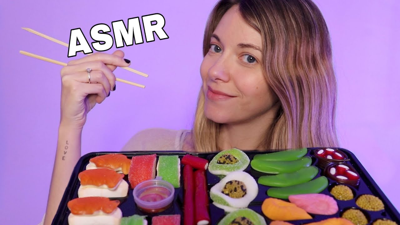 ASMR Mukbang Candy SUSHI | Love ASMR 2020* Maki, futomaki, sakura sushi, sushi bar