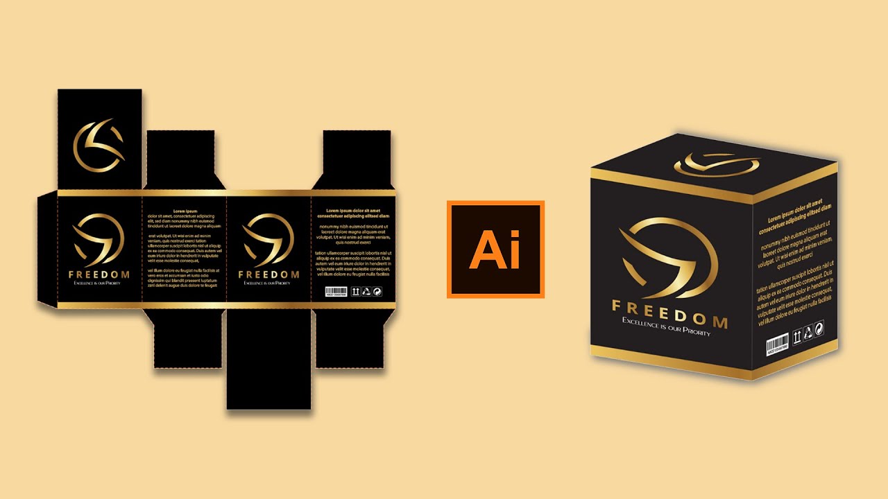 3D BOX ON ILLUSTRATOR | CARTON PACKAGING