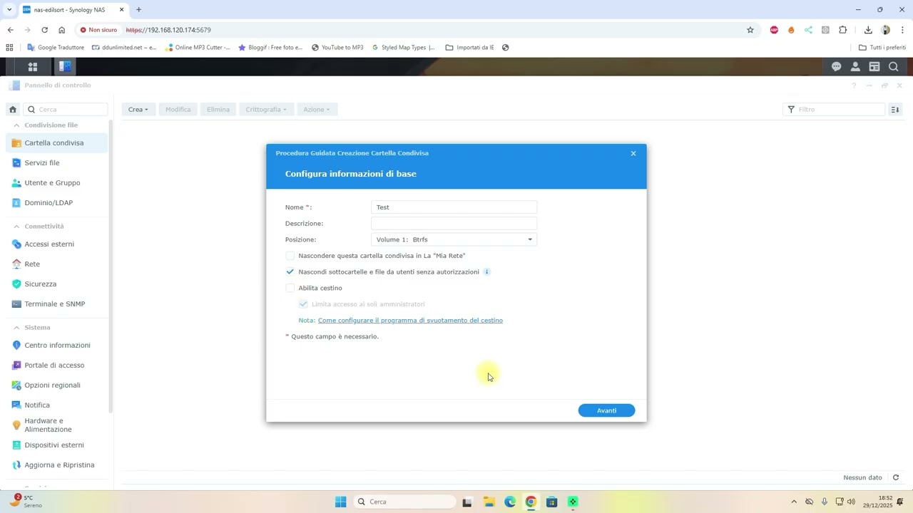 Creare una cartella condivisa su Synology NAS | GiovaTech