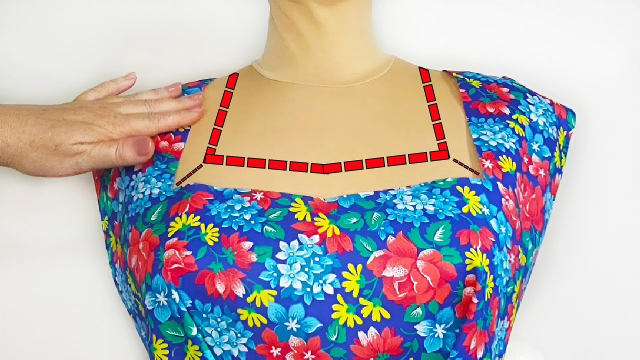 Sewing Trick: How to Neatly Reduce a Wide Neckline ✅ Square Neck Fix