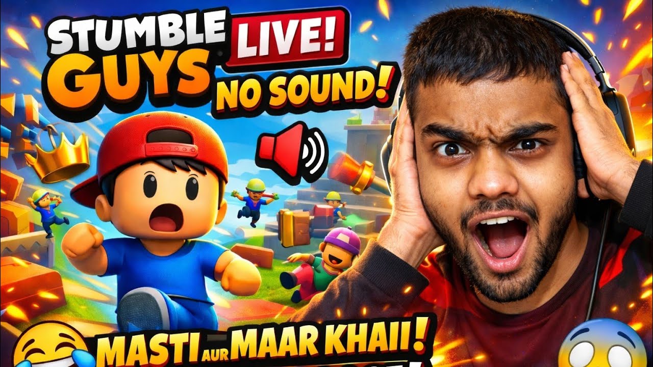 🔥 Stumble Guys LIVE | No Game Sound | Funny Hindi Commentary 😂 | Day 2 part 2