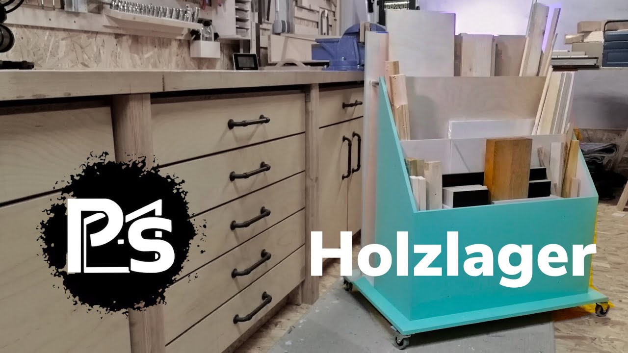 Mobiler Materialwagen als Holzlager selber gebaut